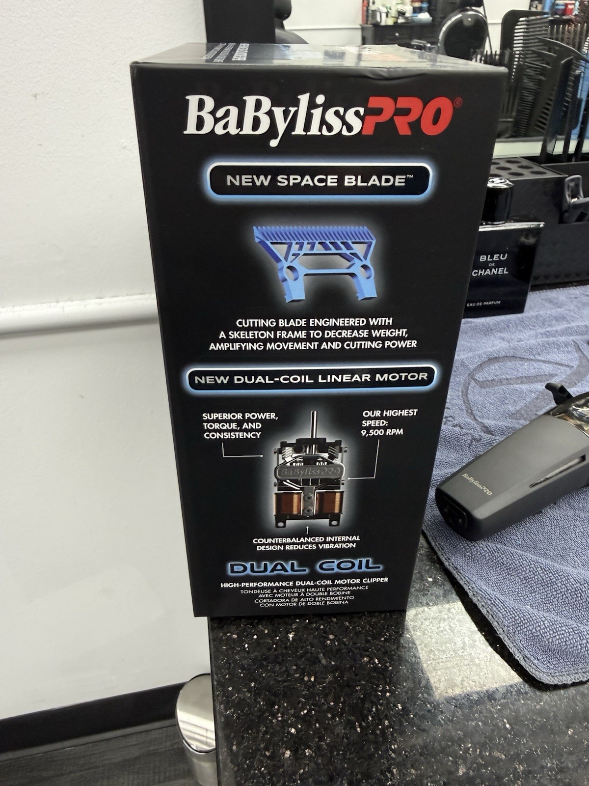 BaBylissPRO Dual Coil Cordless Hair Clipper, Linear Motor, Square Blade, Black