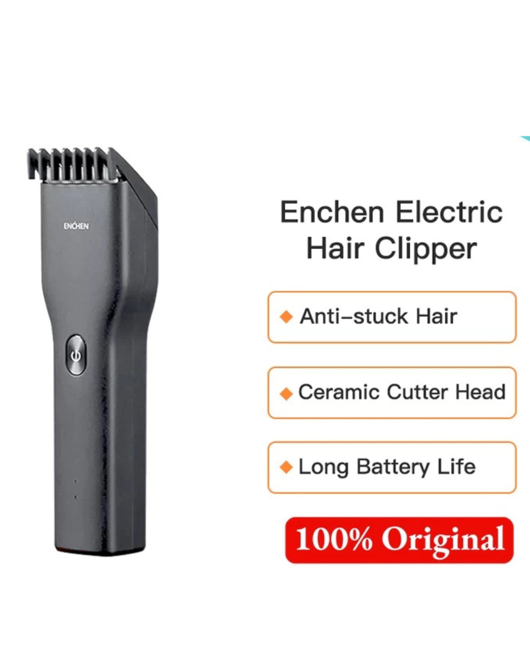 ENCHEN USB Rechargeable Hair Clipper Ceramic Blade Trimmer for Men Kids Baby