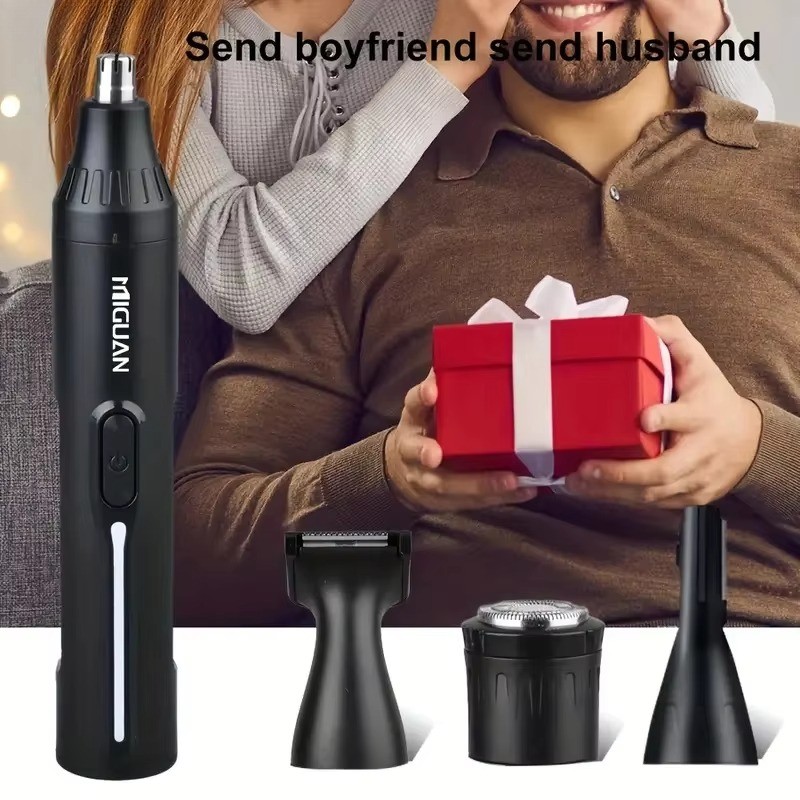 4 in 1 Ear and Nose Hair Trimmer Eyebrow Mustache Beard Shaver USB Rechargeable