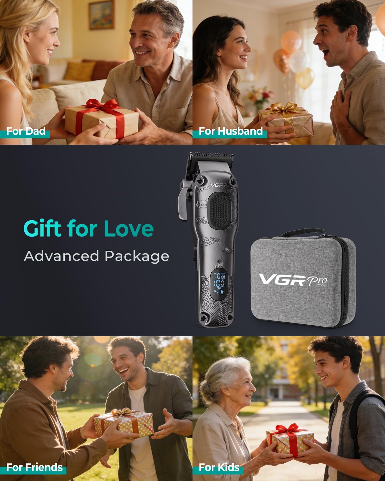 VGRPRO Hair Clippers for Men Professional, Cordless & Corded Barber Clipper