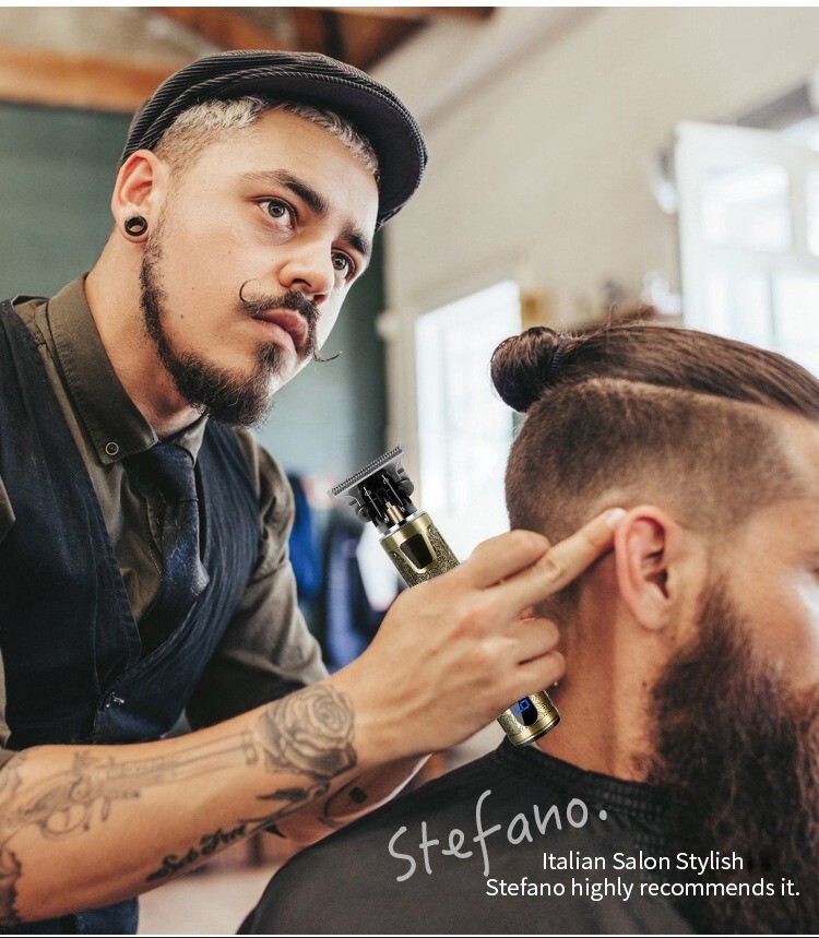 Men Portable Electric Hair Trimmer Cordless Clippers Beard Shaver Cutting LED
