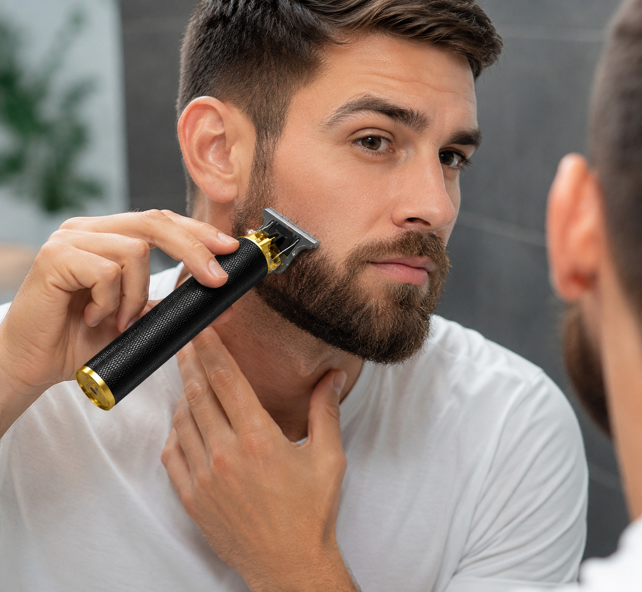 Vintage T9 Barbeador Black Gold Beard Hair Trimmer Cutter Machine for Men