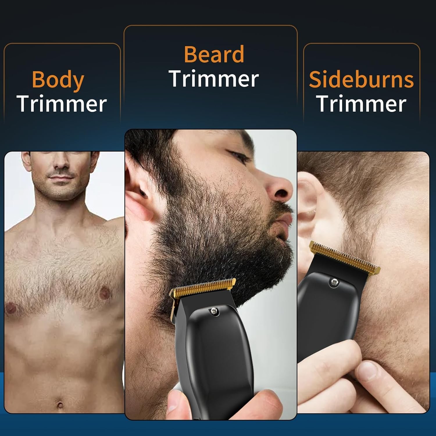 Rechargeable Beard Trimmer Men Cordless Hair Clipper Face Body Manscaping Kit
