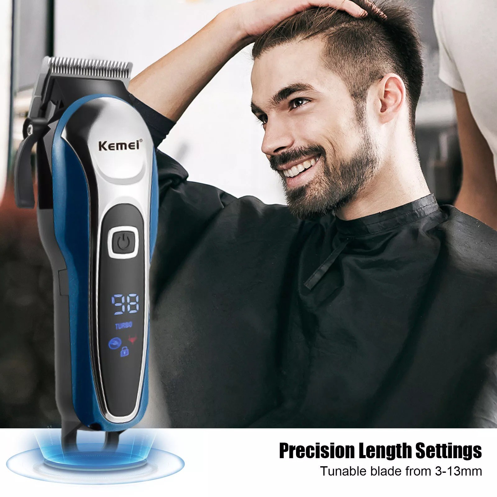 KEMEI Professional Hair Clipper, Trimmer, Beard Shaver Set for Men Rechargeable