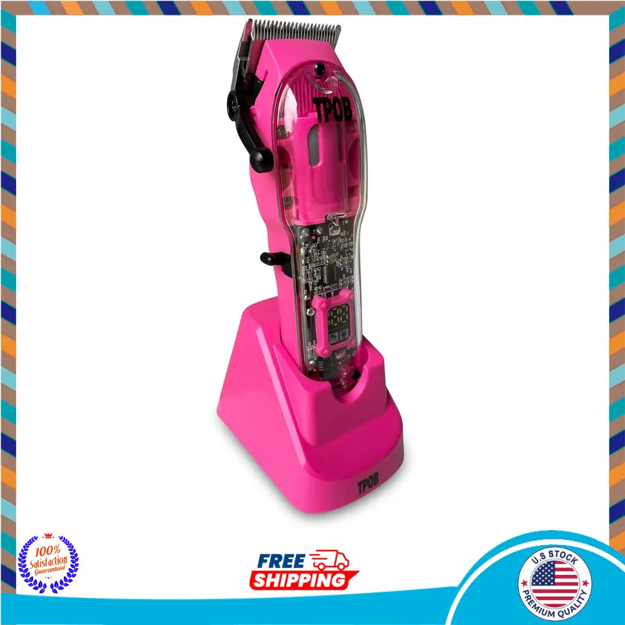 TPOB Slime 2 Barber Hair Clippers 6800 RPM X Fade Blade Matte Green Pink