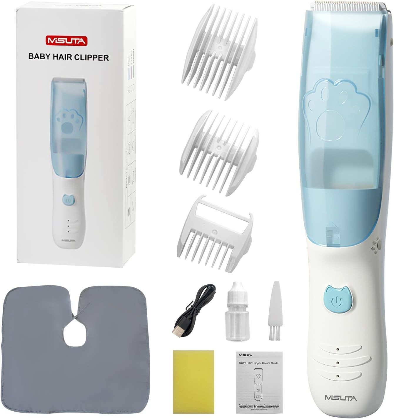 Vacuum Baby Hair Clippers,Silent Clippers for Kids,Cordless Baby Hair Trimmer..