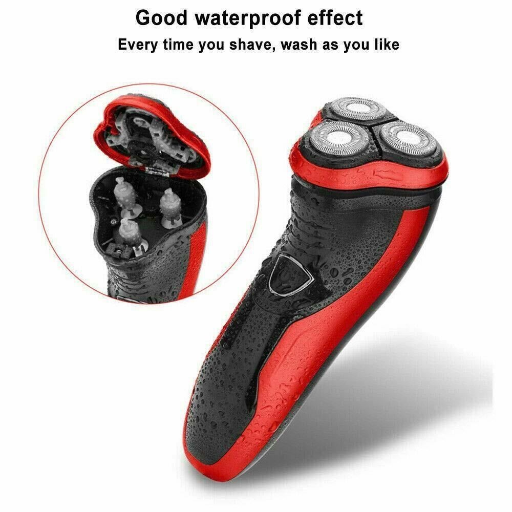 Cordless Men’s Razor Rotary Waterproof Electric Shaver Pop-Up Trimmer Wet & Dry
