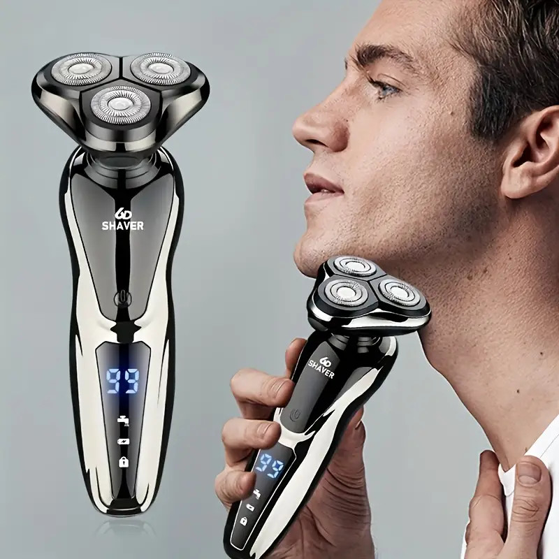 Men’s Razor Rotary Waterproof Electric Shaver Pop-Up Trimmer Wet Dry Cordless US