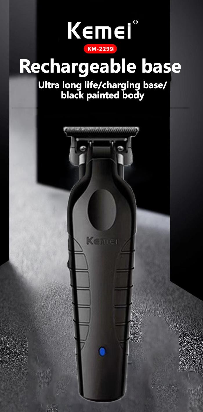Kemei 2299 Professional Hair Clipper 0mm Zero Gap Cordless Barber Trimmer