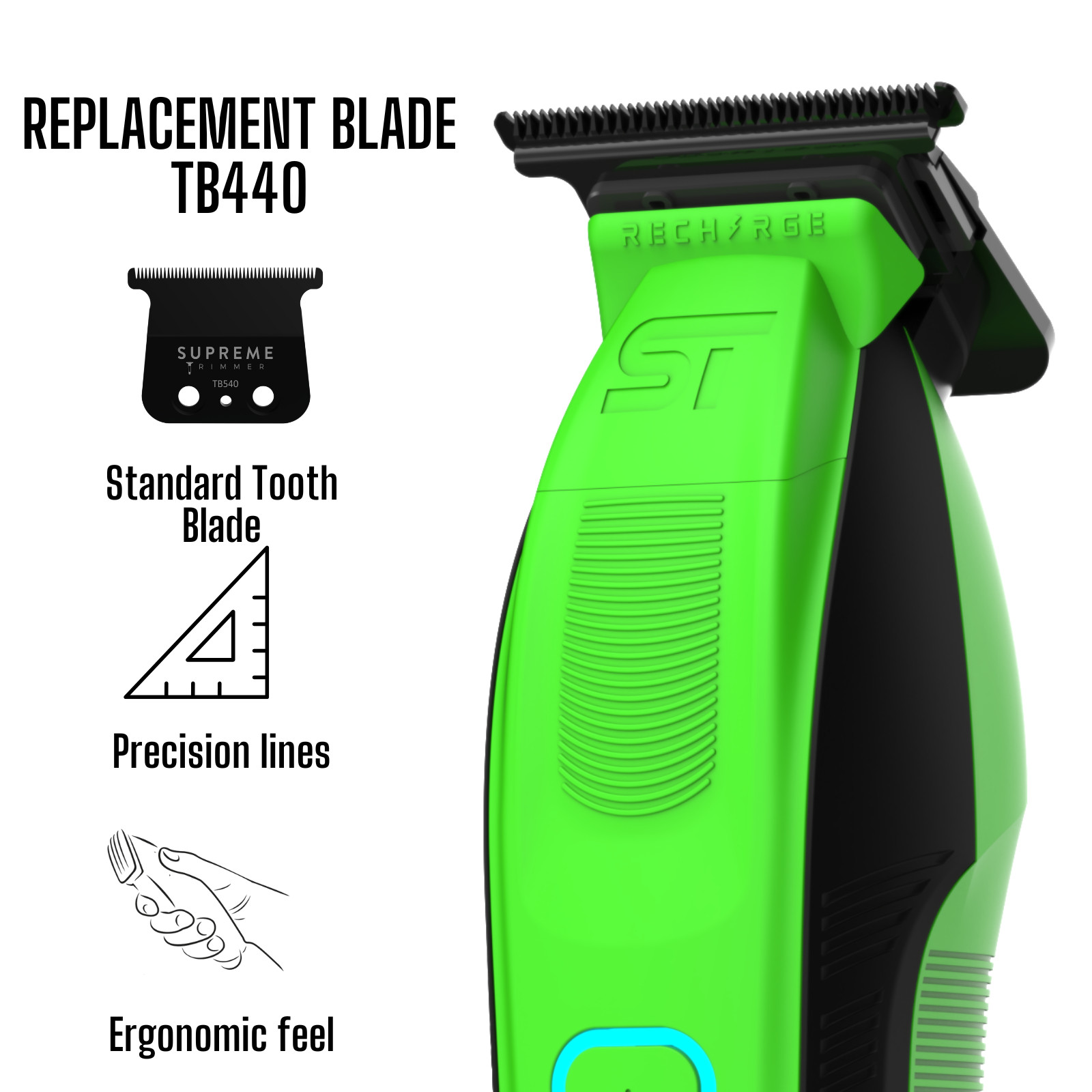 Supreme Trimmer RECHARGE Trimmer ST777 | 7500 RPM, Zero Gappable Trimmer | Acid