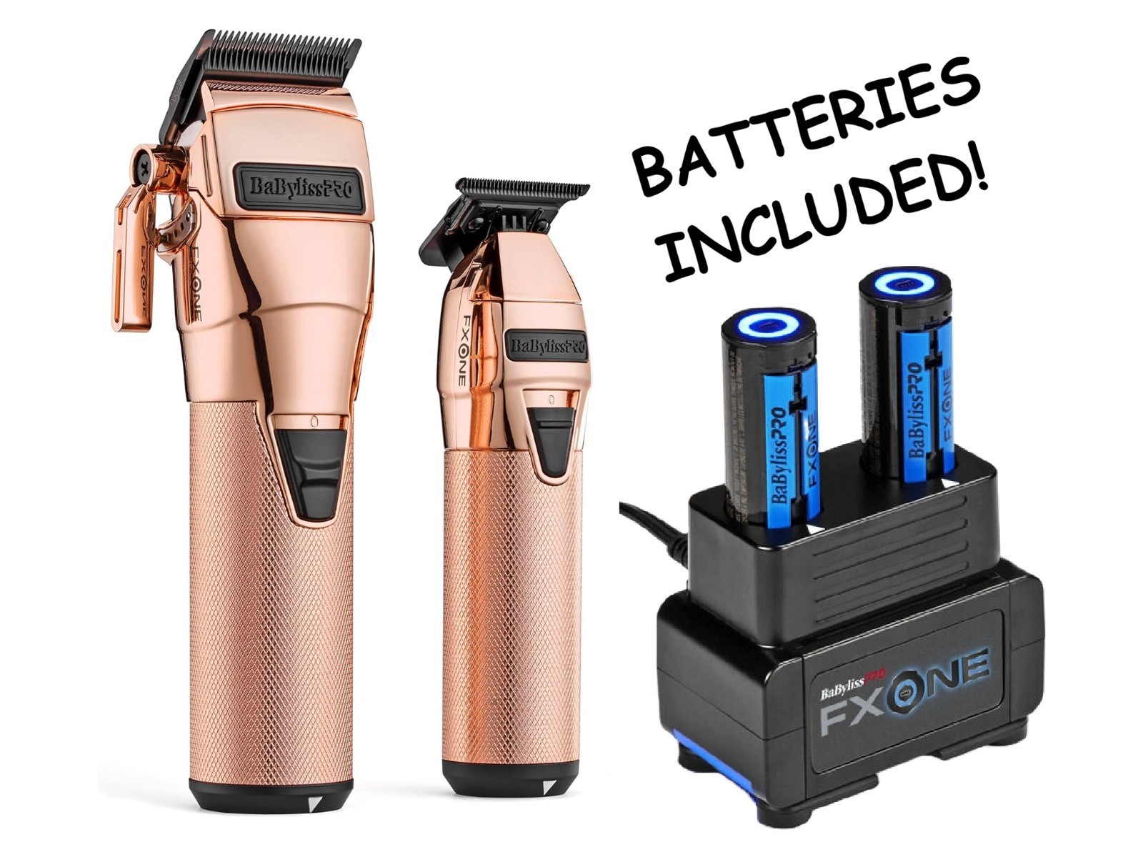 NEW BaByliss PRO Rose Gold FXONE Professional Clipper & Trimmer & Dual Battery