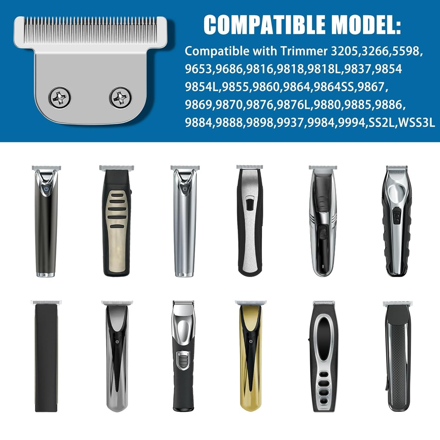 Genuine Wahl Trimmer Replacement Stainless Steel T Blade 02144 9818 9864 9854