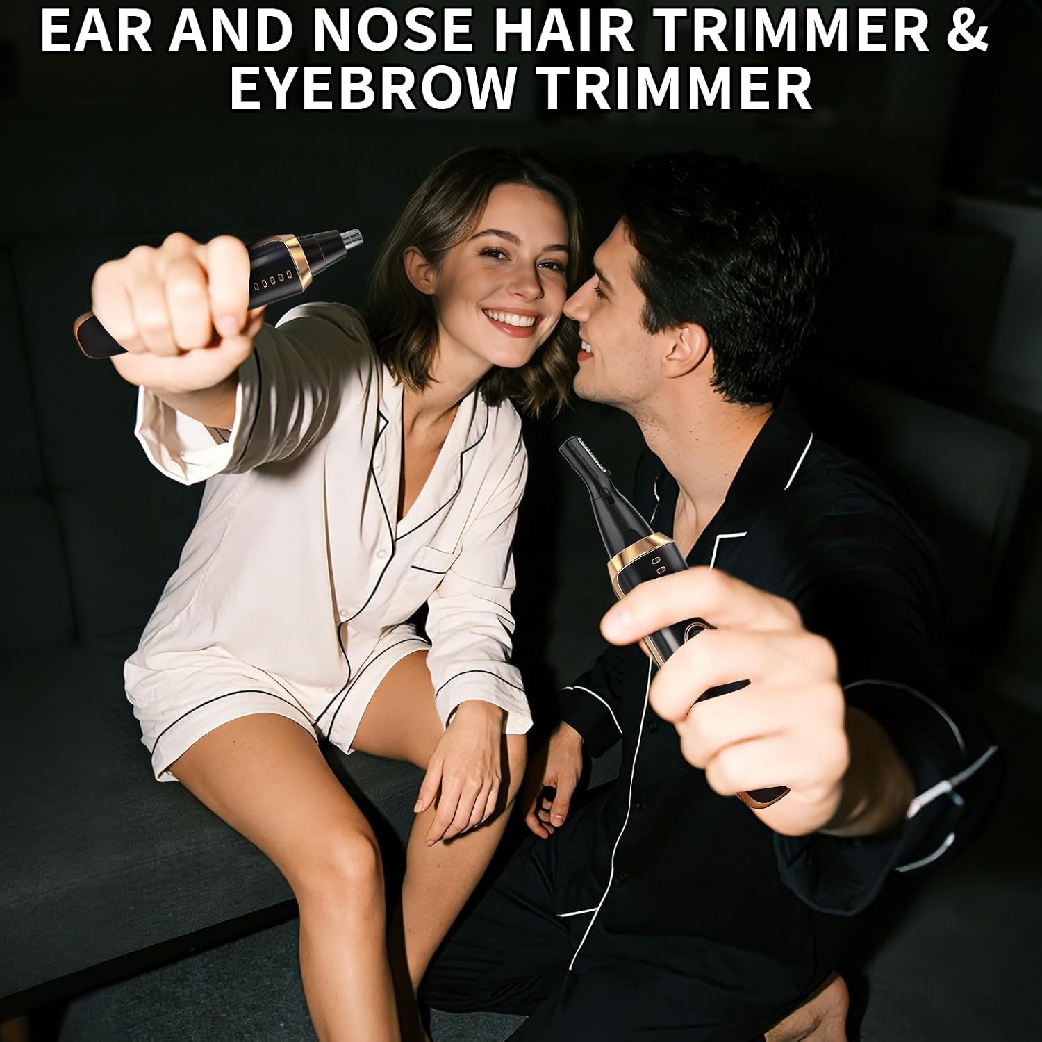 2-in-1 Nose & Ear Hair Trimmer with LED Display USB Rechargeable Waterproof