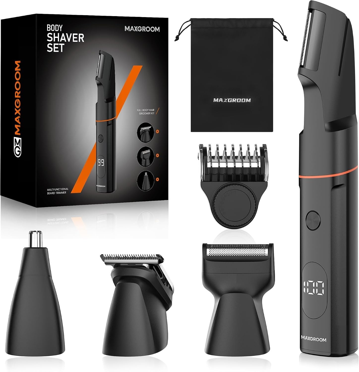 Manscape Body Hair Trimmer for Men, Waterproof Pubic, Groin & Ball Shaver, No…