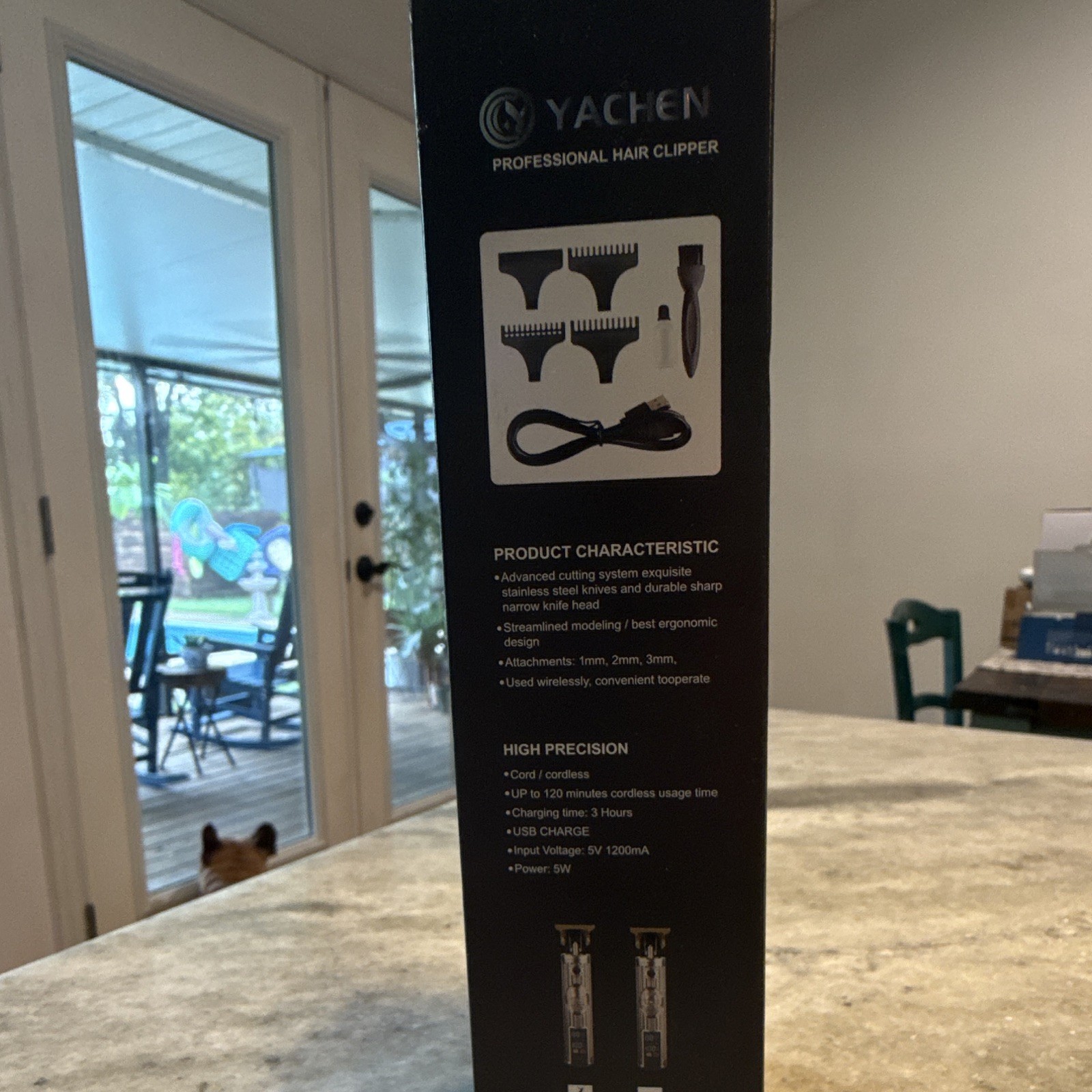 YACHEN T-Blade Cordless Hair Trimmer USB Charging 1-3mm Silver/Black YC-066