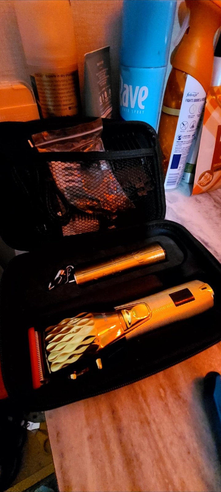 Cordless Hair Clippers & Beard Trimmer Set: Gold + Bronze, Ergonomic & Powerful