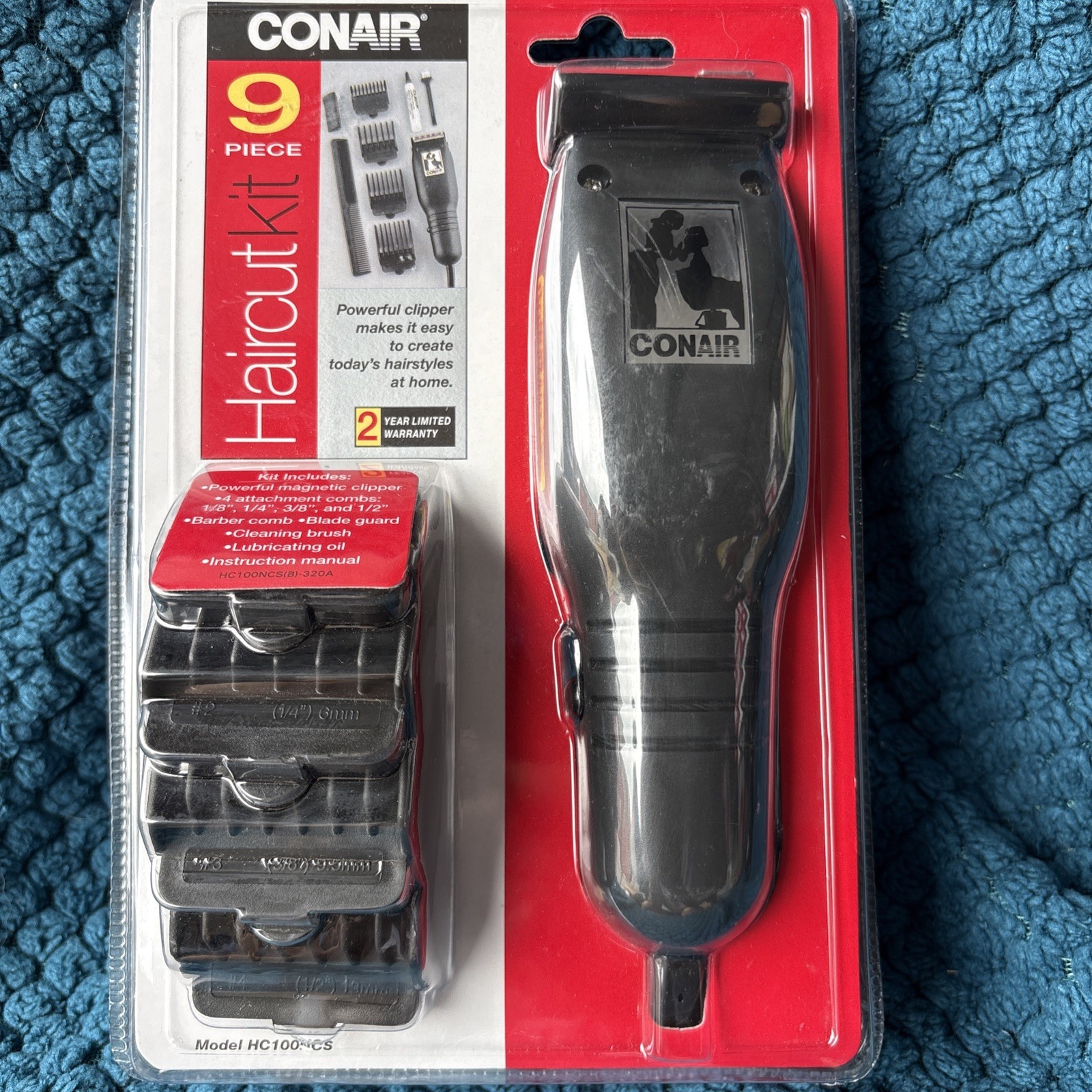 Vintage Conair 9 Piece Haircut Kit Hair Clippers Shaver HC100NCS New SEALED