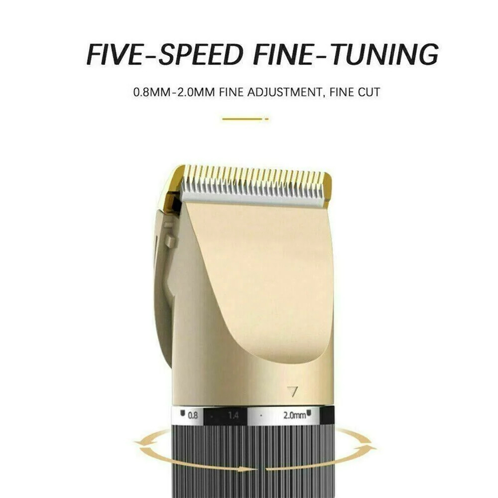 Cordless Hair Clipper Trimmer Men Ceramic Blade IPX7 USB Rechargeable Barber Kit