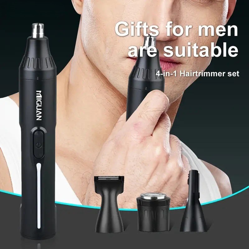 4 in 1 Ear and Nose Hair Trimmer Eyebrow Mustache Beard Shaver USB Rechargeable