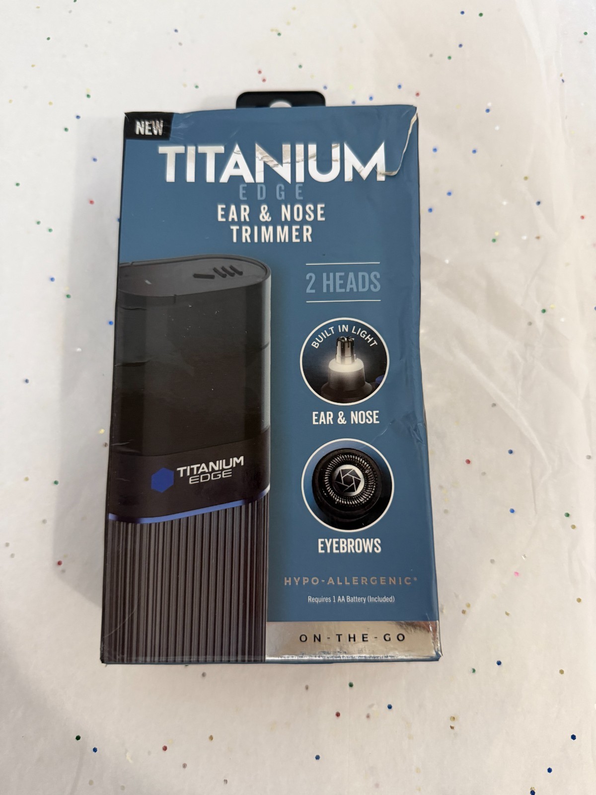 Titanium Edge Ear & Nose Trimmer Dual Rotary Blade Heads with Light Damaged box
