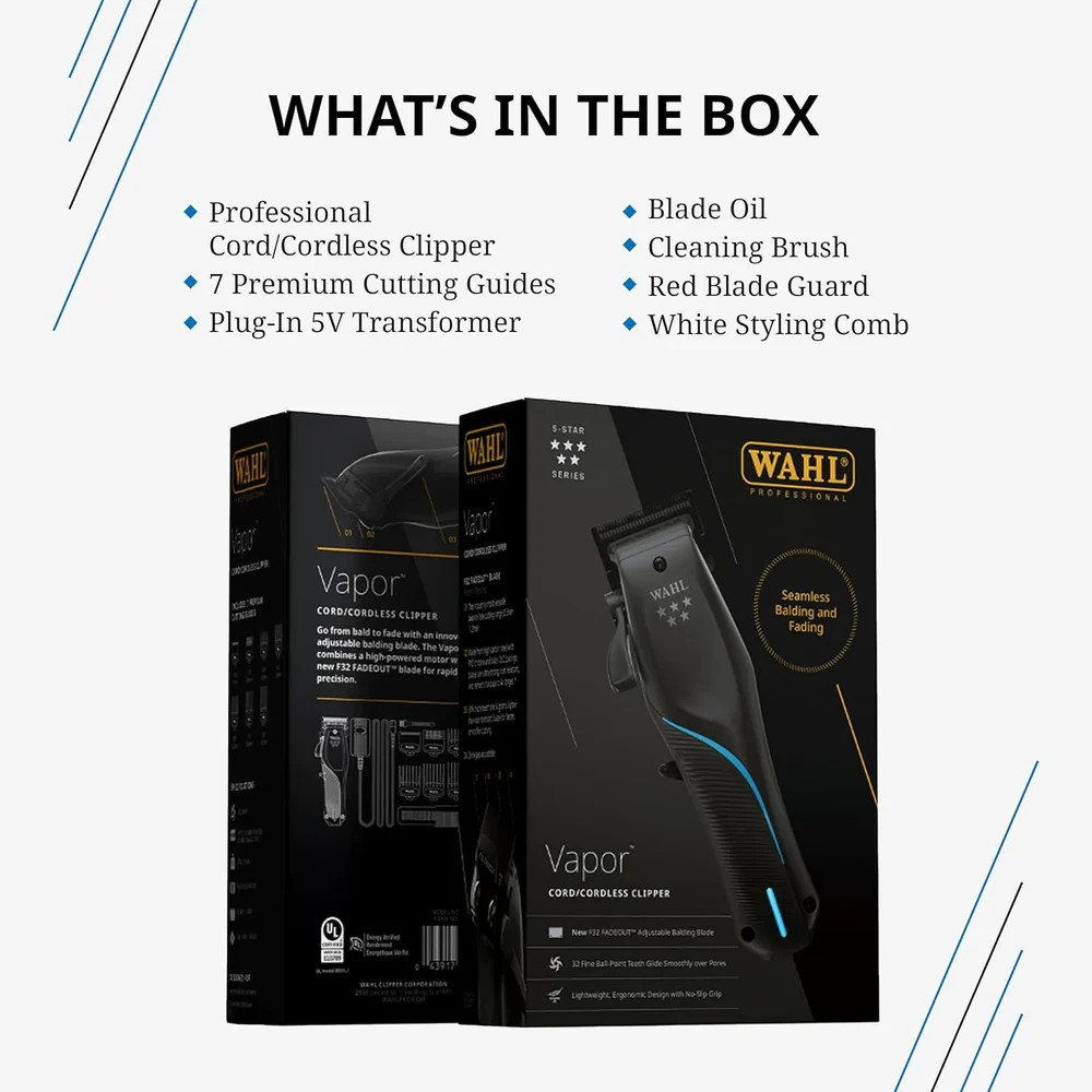 Wahl Professional Vapor Cordless Clipper with F32 FadeOut Blade (3026480)