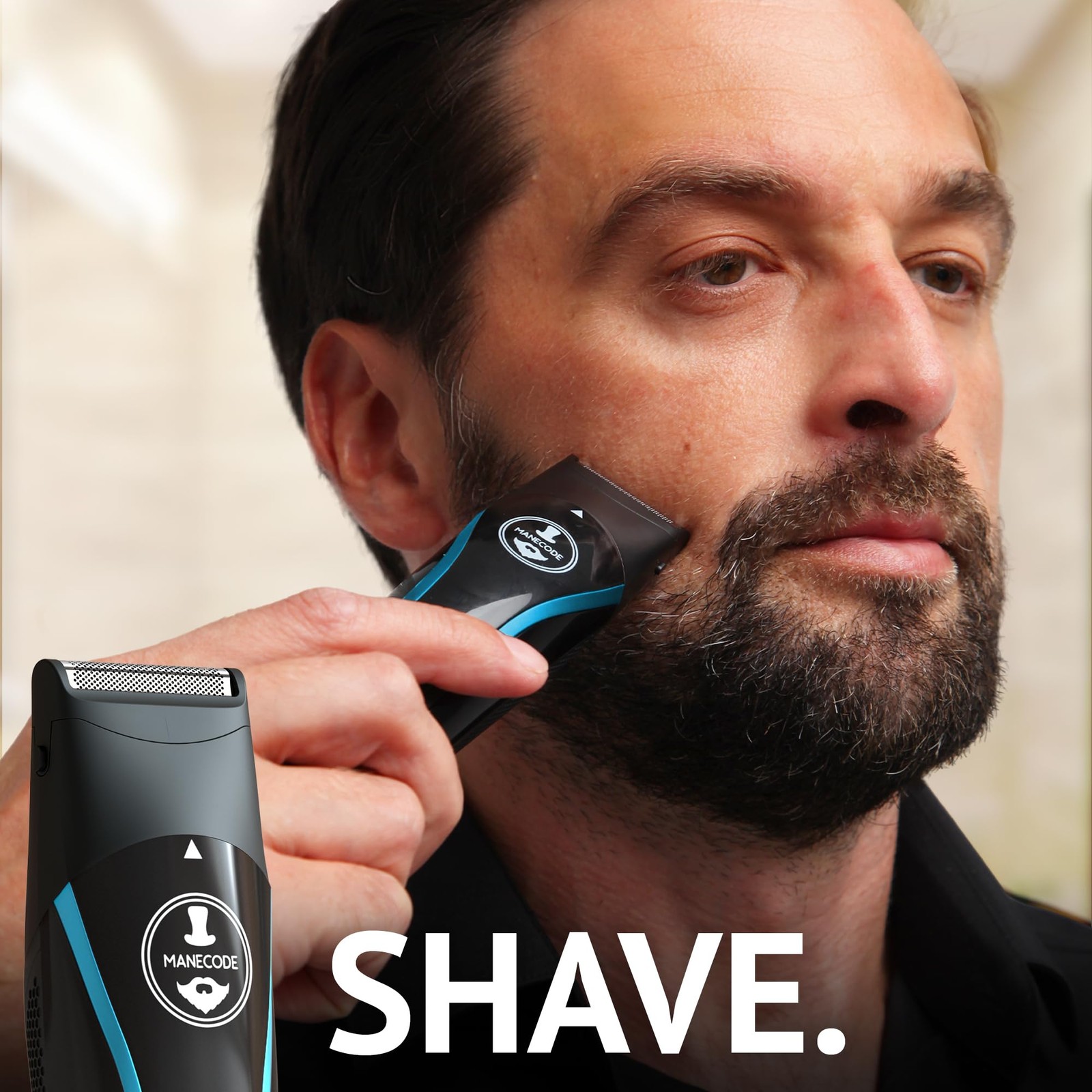 MANECODE® Beard & Hair Trimmer for Men – Self-Sharp Blades® USB-C, Waterproof…