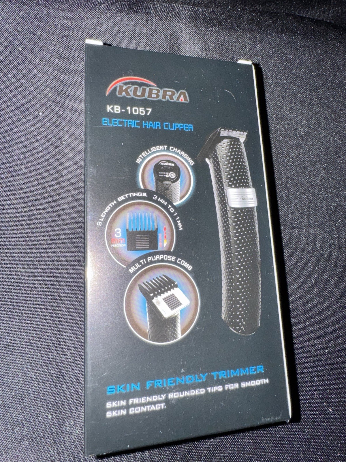 Free Shipping – KUBRA KB-1057 Rechargeable Hair Clipper, Black, 3-11mm Guards