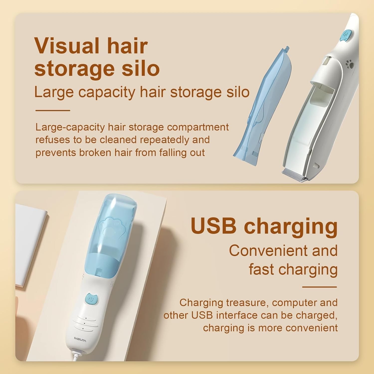 Vacuum Baby Hair Clippers,Silent Clippers for Kids,Cordless Baby Hair Trimmer..