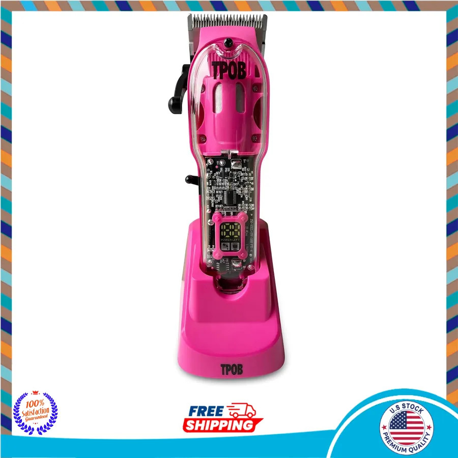 TPOB Slime 2 Barber Hair Clippers 6800 RPM X Fade Blade Matte Green Pink