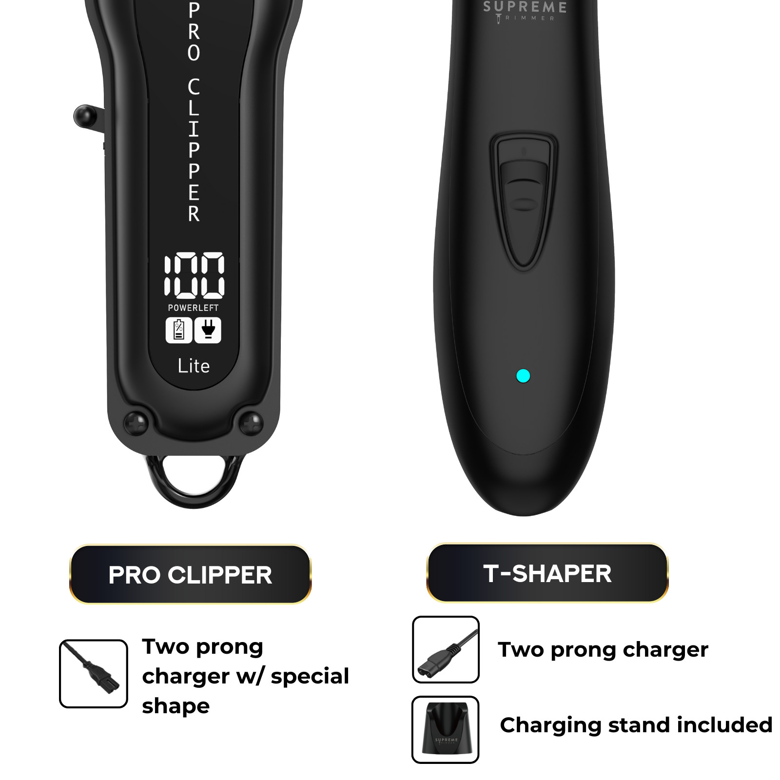 Supreme Trimmer 2-in-1 Pro Clipper & T-Shaper Combo | STC5030 & ST5220 Black