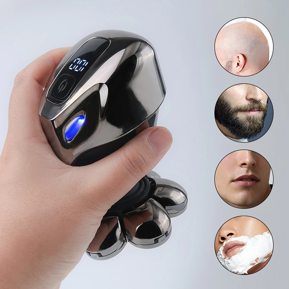 5 IN 1 7D Rotary Electric Shaver Rechargeable Bald Head Shaver Beard Trimmer Men