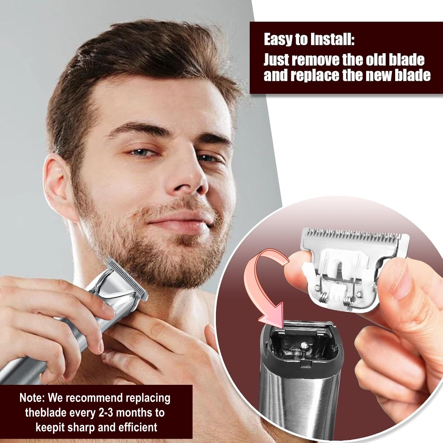 2Pcs Detachable Replacement Blade for Wahl Trimmers Stainless Steel 30mm & 40mm