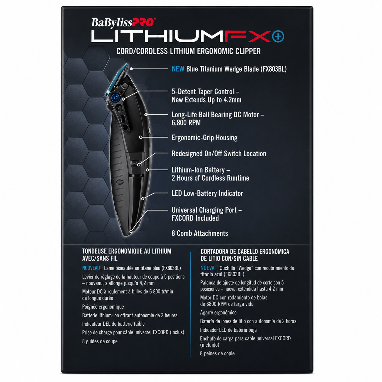BaBylissPRO Limited Edition Lithium FX Cordless Ergonomic Clipper FX673NSMB
