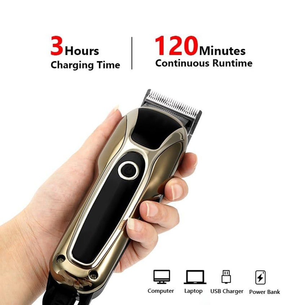 Professional Cordless Hair Clipper for Men Hair Beard Trimmer Quiet Home Barber
