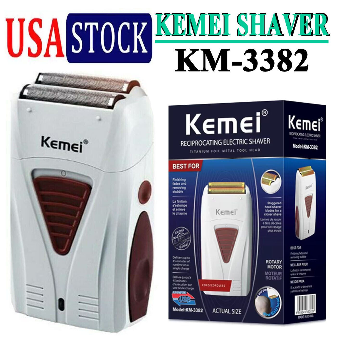 Cordless Best Bald Head Hair Remover Shavers Shaver Smooth Skull Cord Wet & Dry