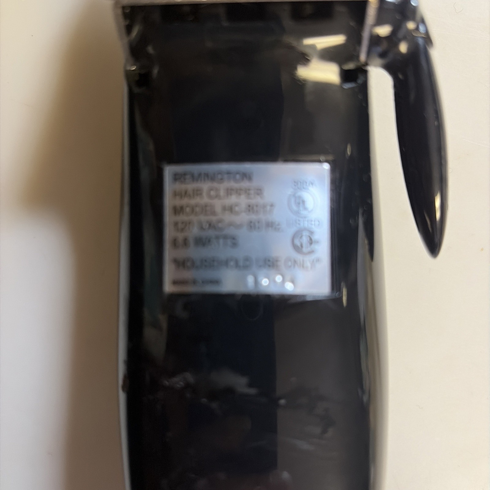 Remington HC-8017 Corded Hair Clipper, 120V Household Electric Trimmer Black