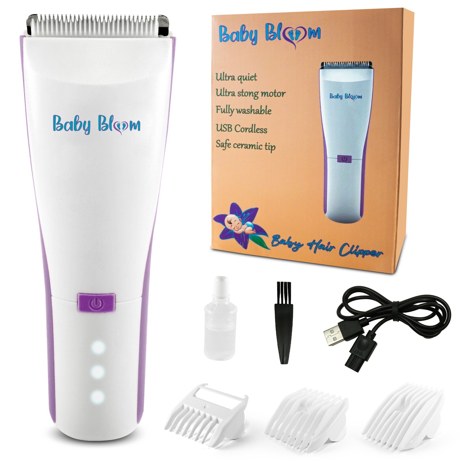Baby Bloom Quiet Baby Hair Clippers, Specially Designed for Kids with Autism