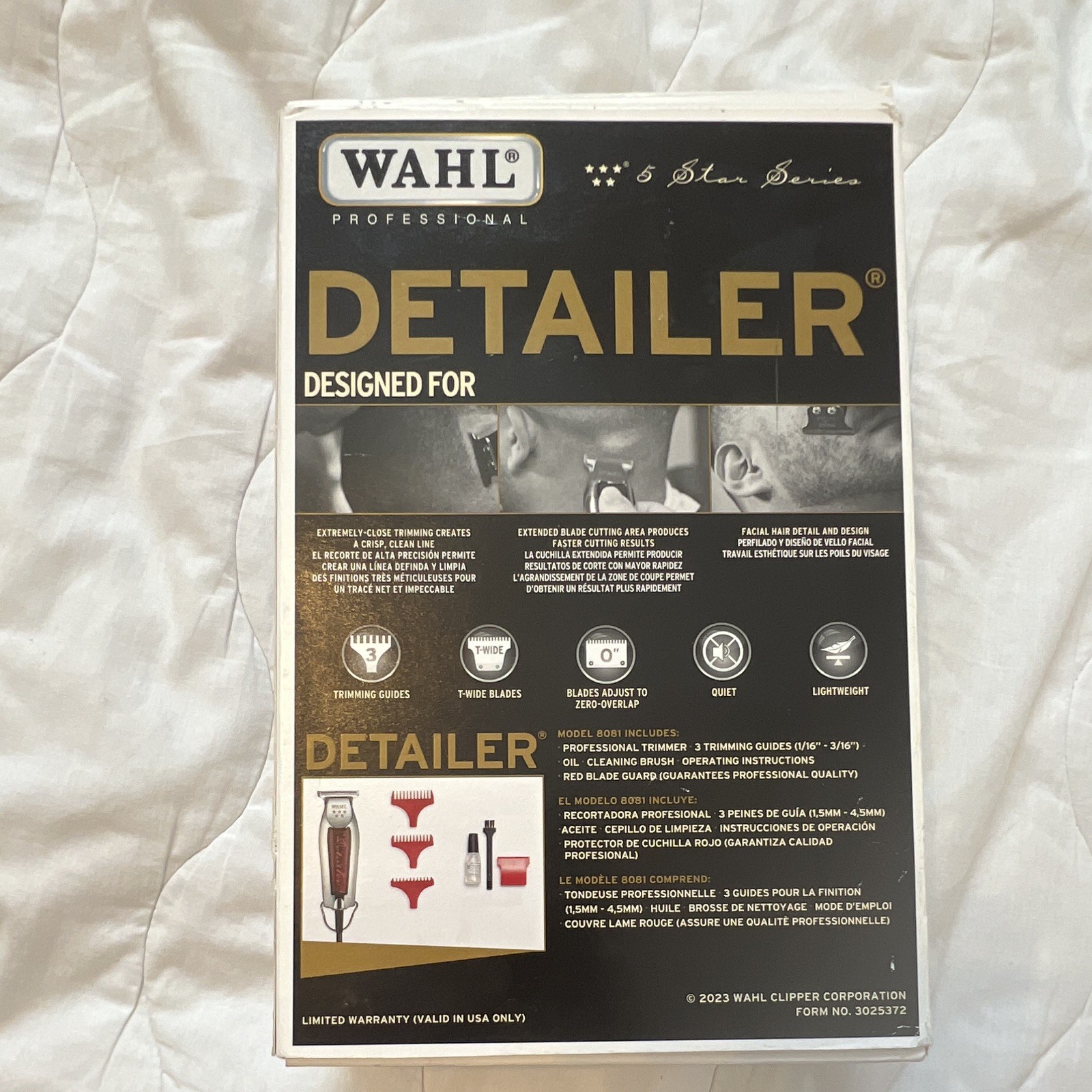 Wahl Detailer Trimmer 8081 T-Blade Adjustable Blade Rotary Motor Electric