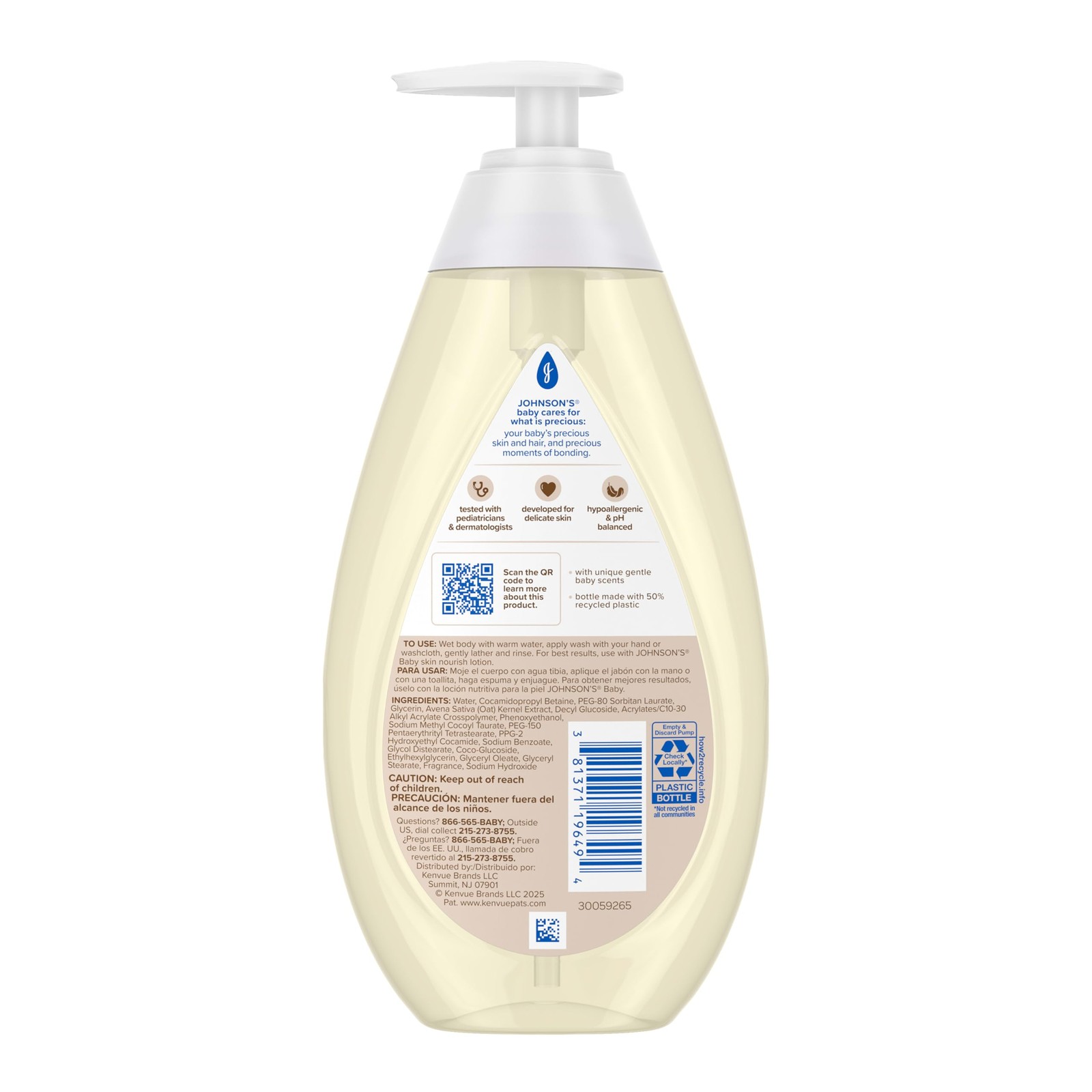 Johnson’s Skin Nourishing Moisture Baby Wash, Vanilla 20.3 Fl Oz (Pack of 1)