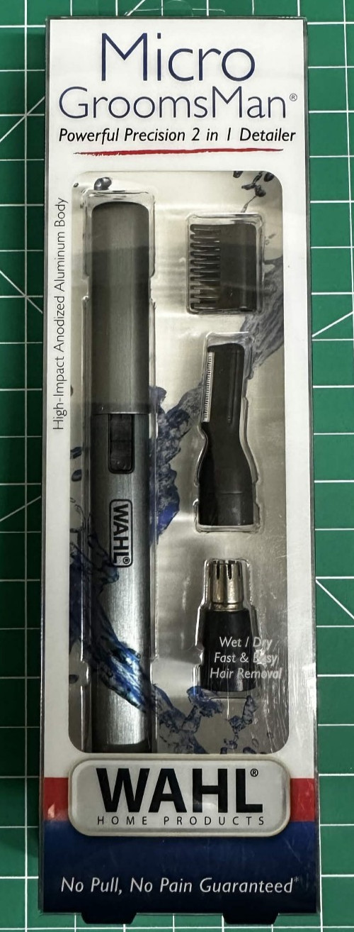 Wahl Micro Groomsman AAA 2-in-1 Detail Trimmer for Men Satin Nickel-Black