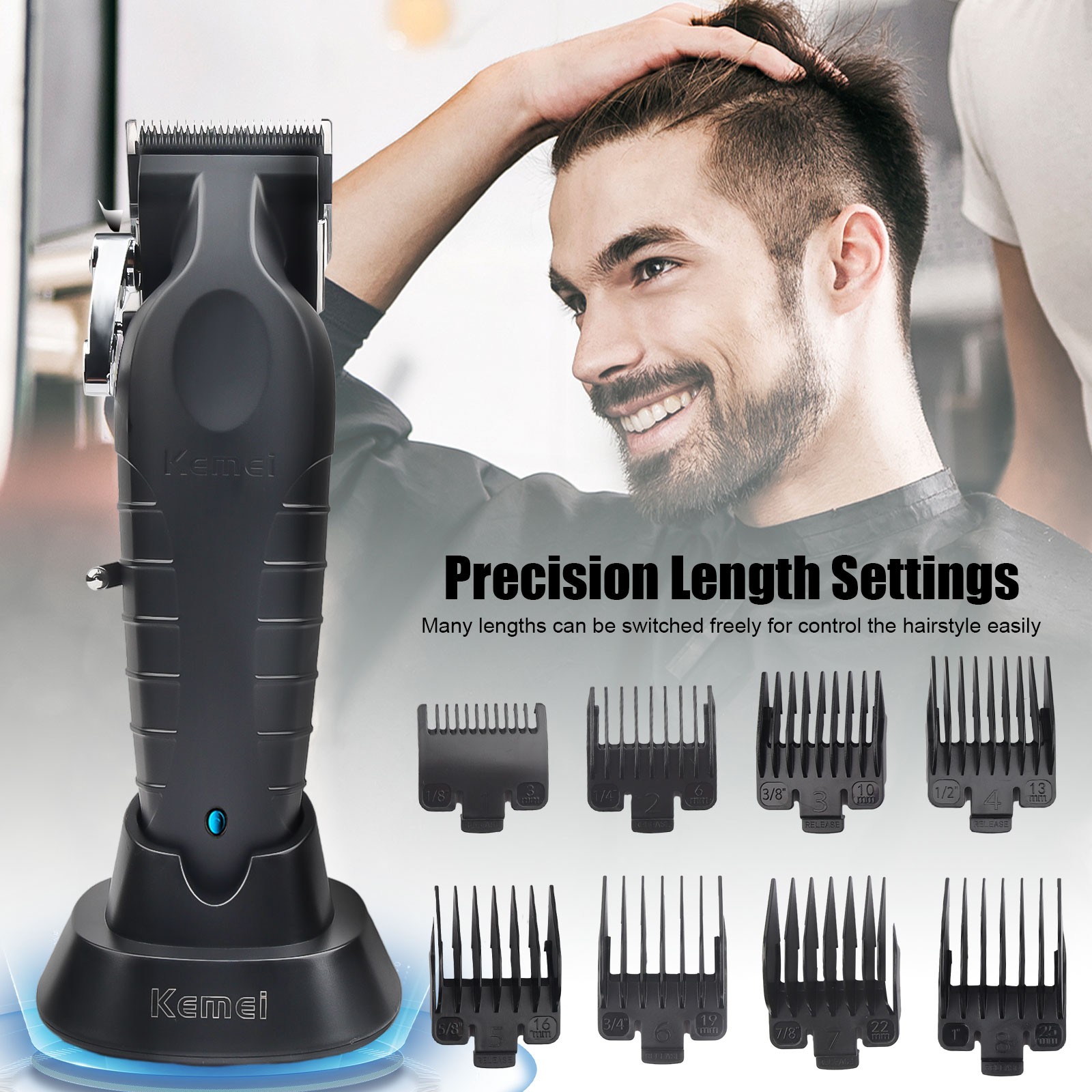 Kemei-2296 Cordless Electric Hair Trimmer Clipper Professional Cutting Machine