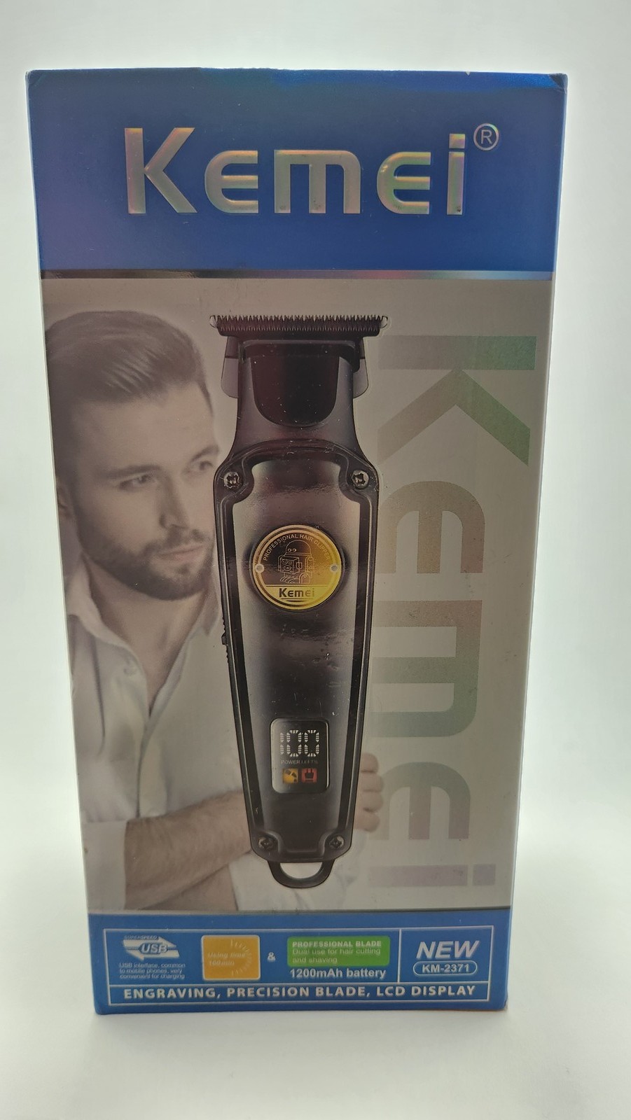 Kemei KM-2371 Professional Rechargeable LCD Hair Clipper Trimmer