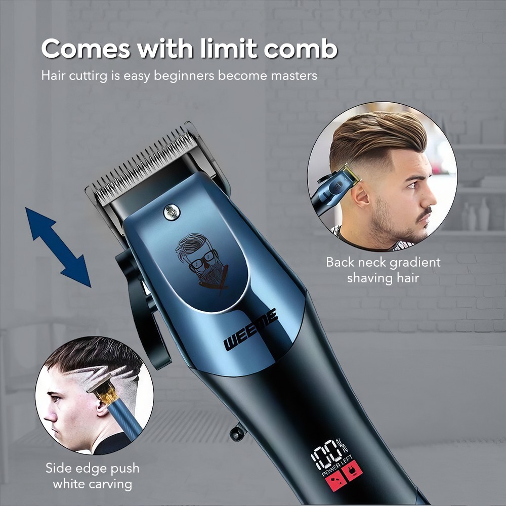 Men Hair Cutter Clipper Set lectric Cordless Trimmer Set Rechargeable For Barber