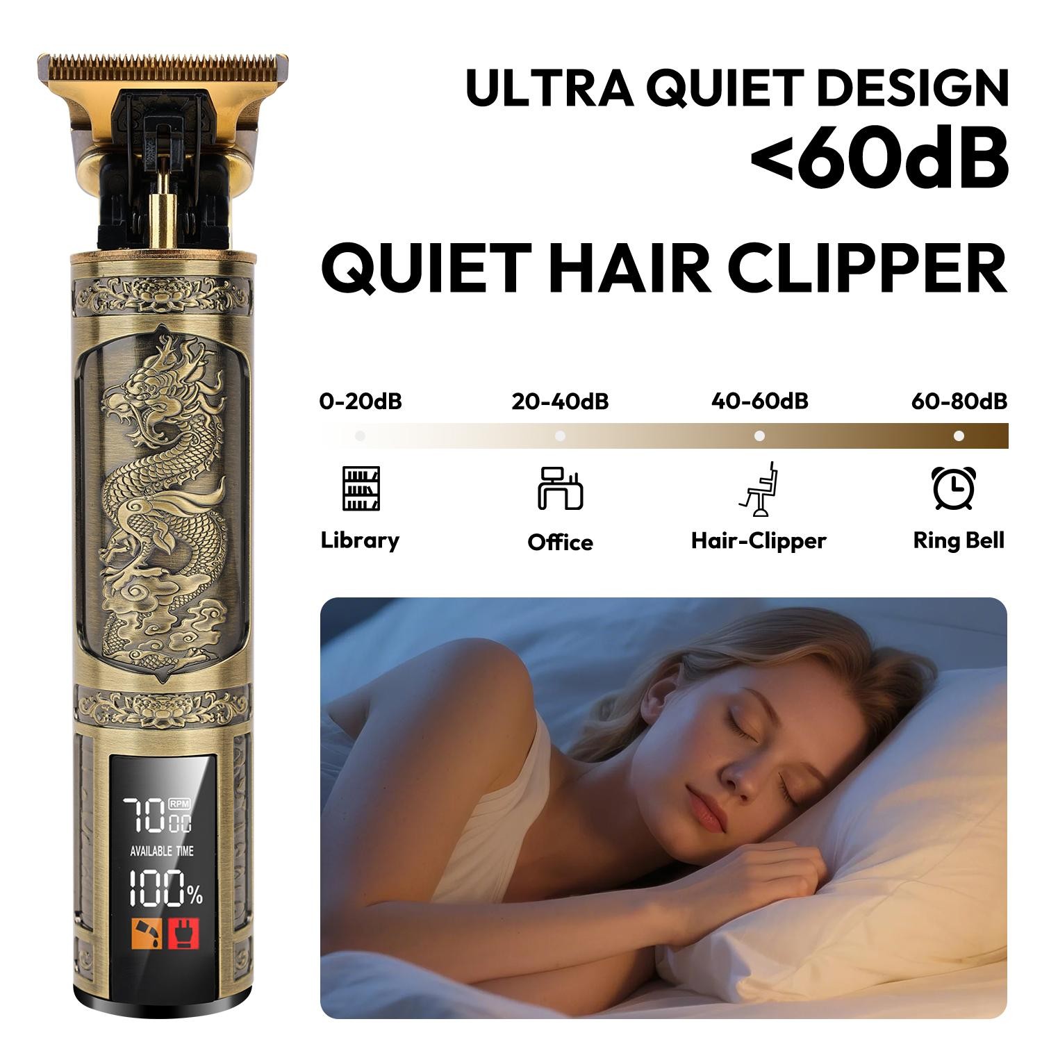 Hair Clippers for Men Cordless Professional Beard Trimmers with LCD Display
