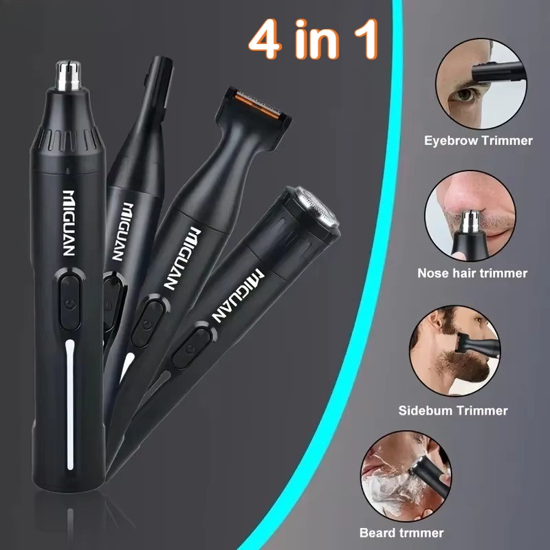 4 in 1 Ear and Nose Hair Trimmer Eyebrow Mustache Beard Shaver USB Rechargeable