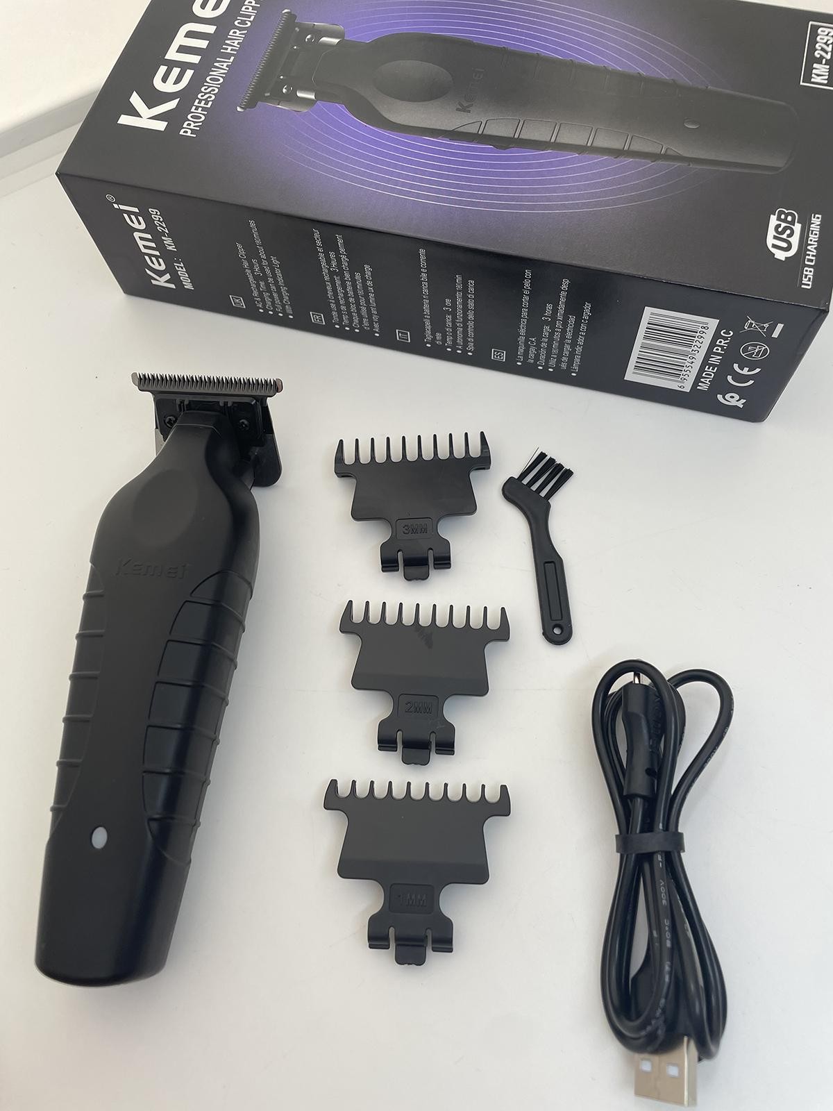 Kemei 2299 Professional Hair Clipper 0mm Zero Gap Cordless Barber Trimmer