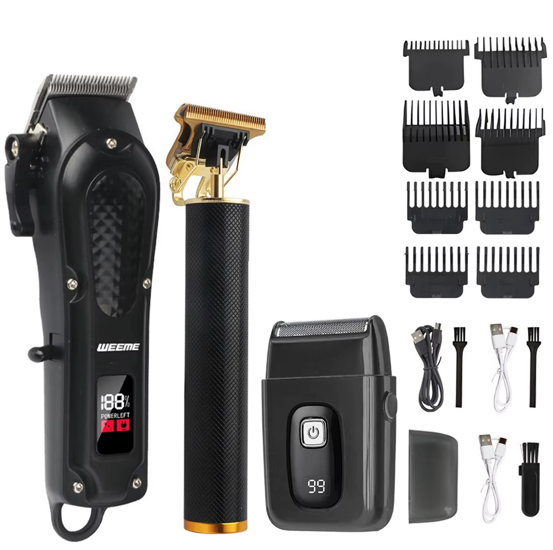 T9 Vintage Hair Clipper Beard Trimmer Rechargeable Grooming Kit Nose Trimmer USA
