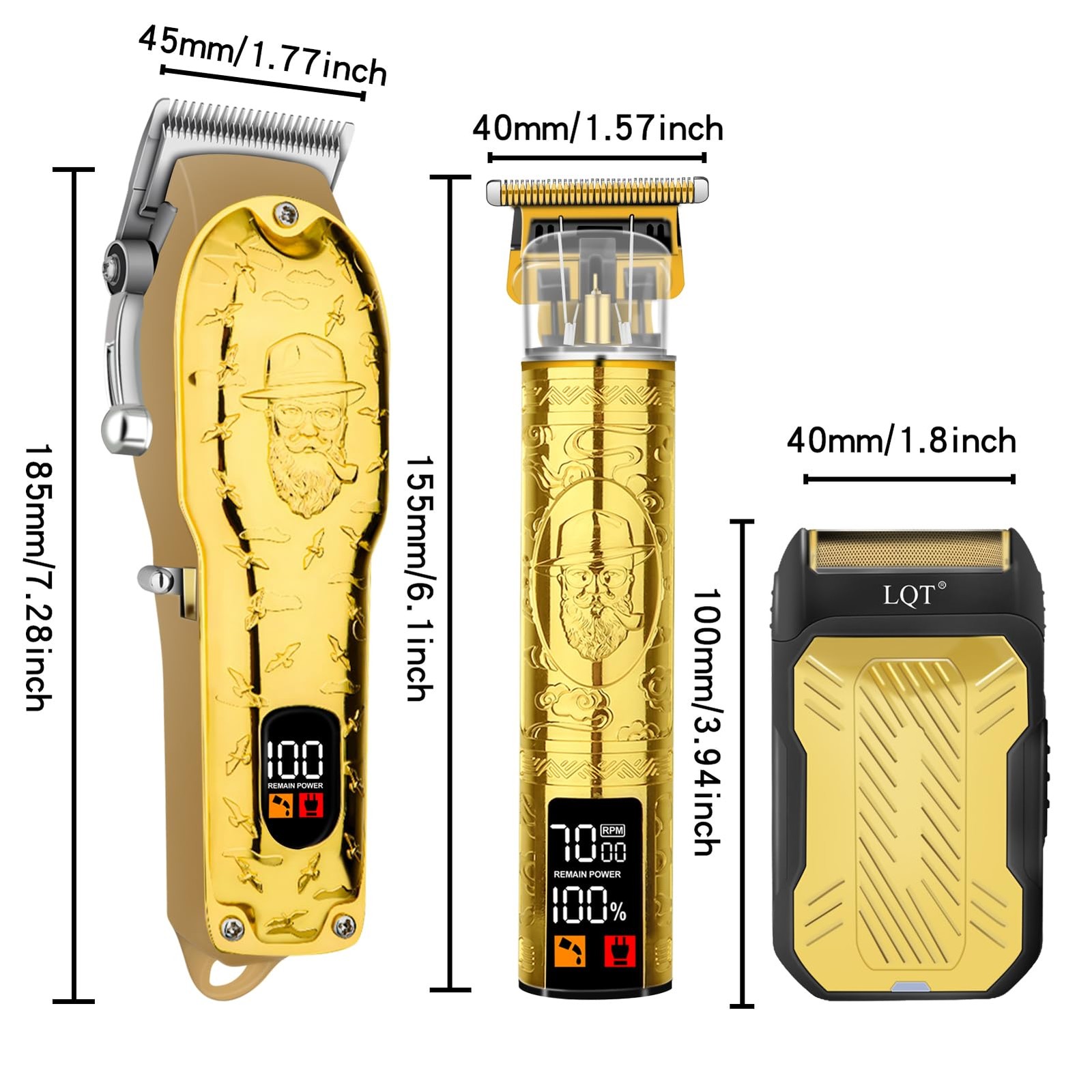 LQT Professional Hair Clipper Set for Men Electric Shaver Razor Cordless Hair…