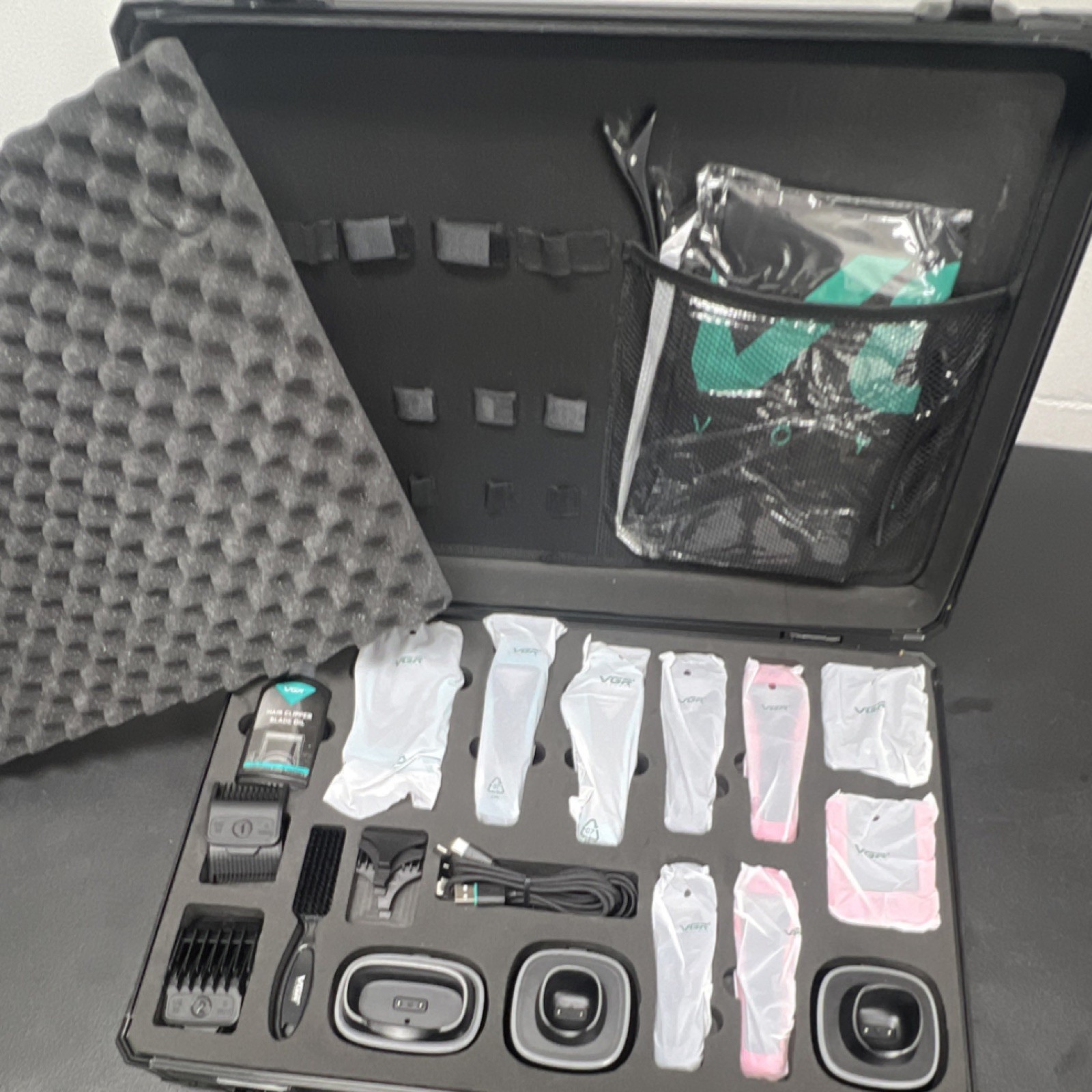 VGR V-035 S3 Barber Combo Vector Motor DLC Blades 3 Heads Electric