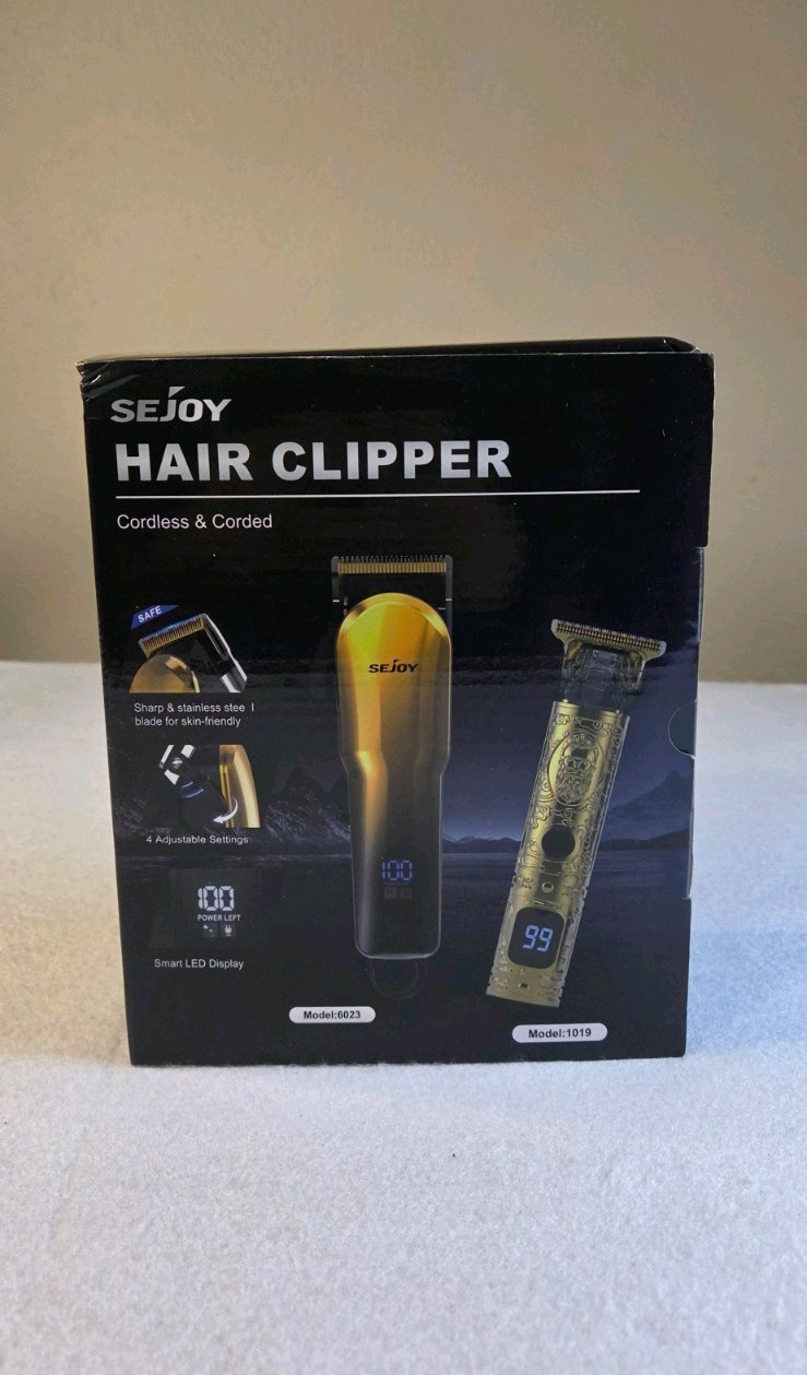 SEJOY 6023/1019 Hair Clipper Gold/Black Corded & Cordless Rechargeable LED